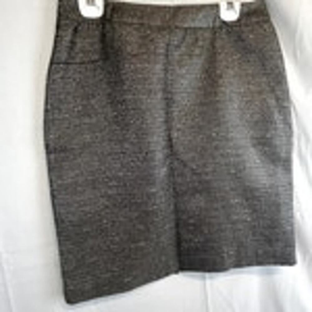 SKU 2099 Worthington Silver Gray Shiny Lined Pencil Skirt Size 12 Classic